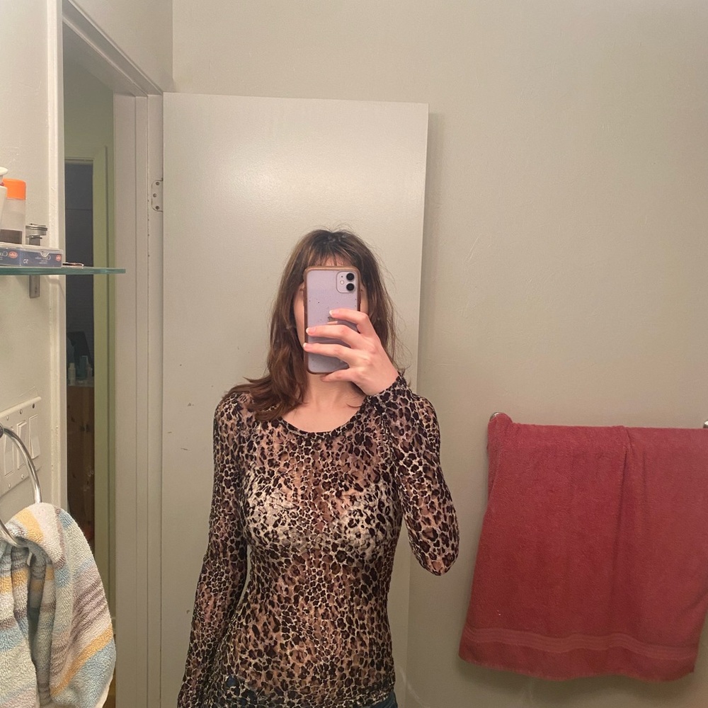 Leopard Print Long Sleeve Top